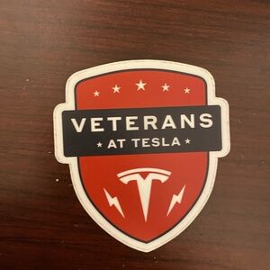 Tesla Red Veterans Emblem Sticker